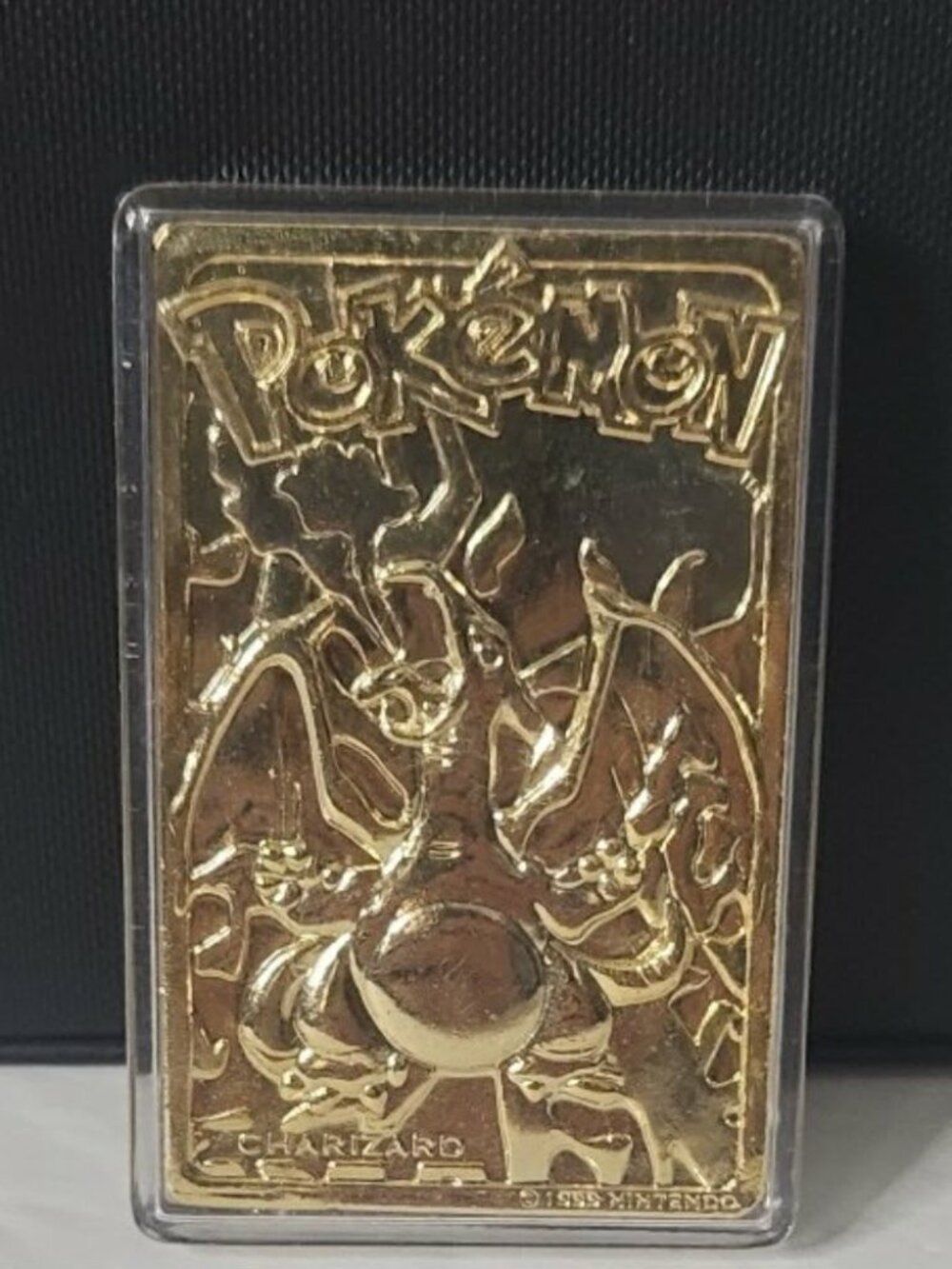 Vintage Pokemon 1999 23K Gold Plated Charizard Card
